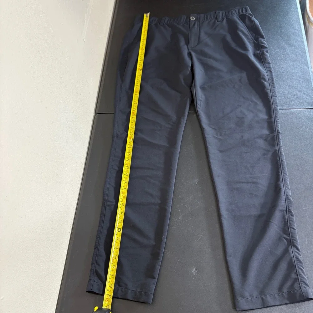 Under Armour Mens Black Performance Golf Pants Size 38x34 Tapered Leg Chino